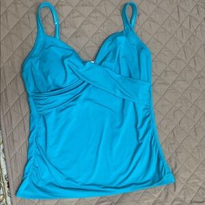 Lands' End Women's turquoise blue tankini top size 12